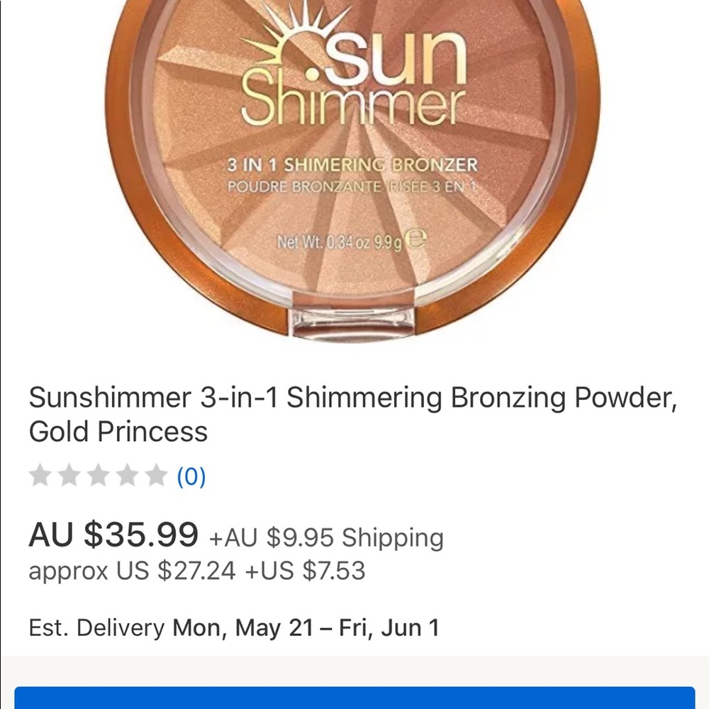 Rimmel Sunshimmer 3-in-1 Shimmering Bronzing gold